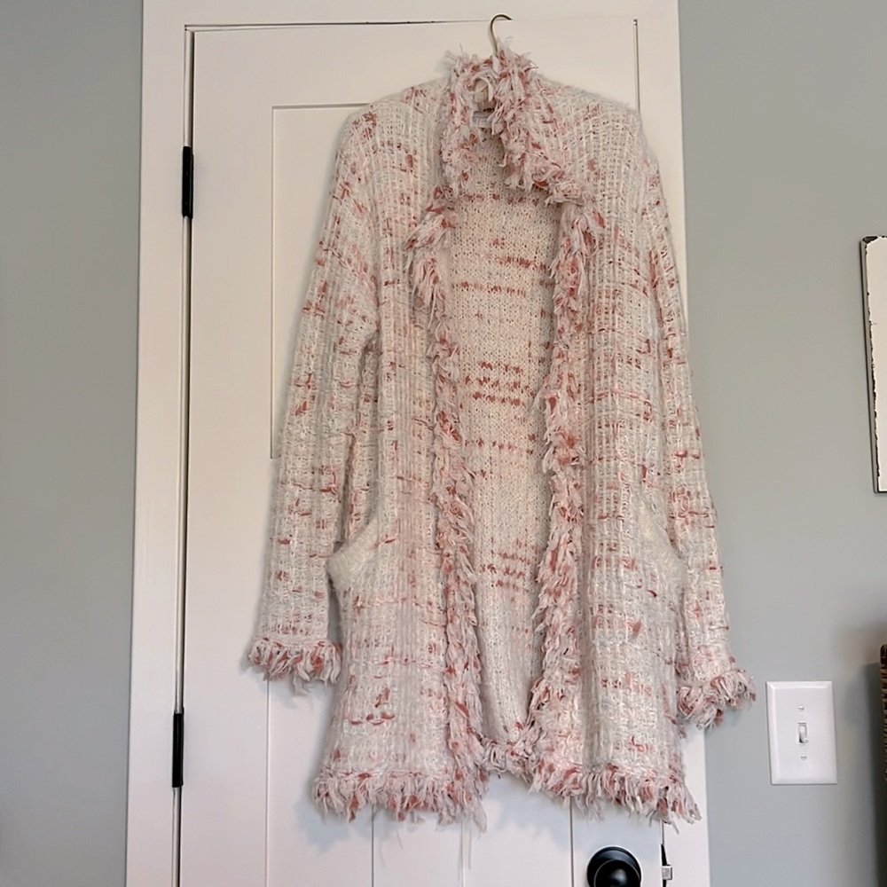 Pink & Cream Sweater Coat